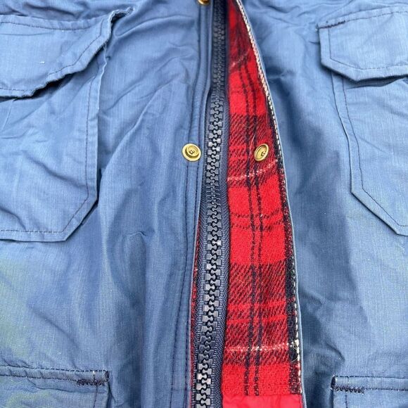 Vintage Woolrich Flannel Lined Field Jacket Coat Blanket Wool Chore Work USA L - Picture 4 of 6